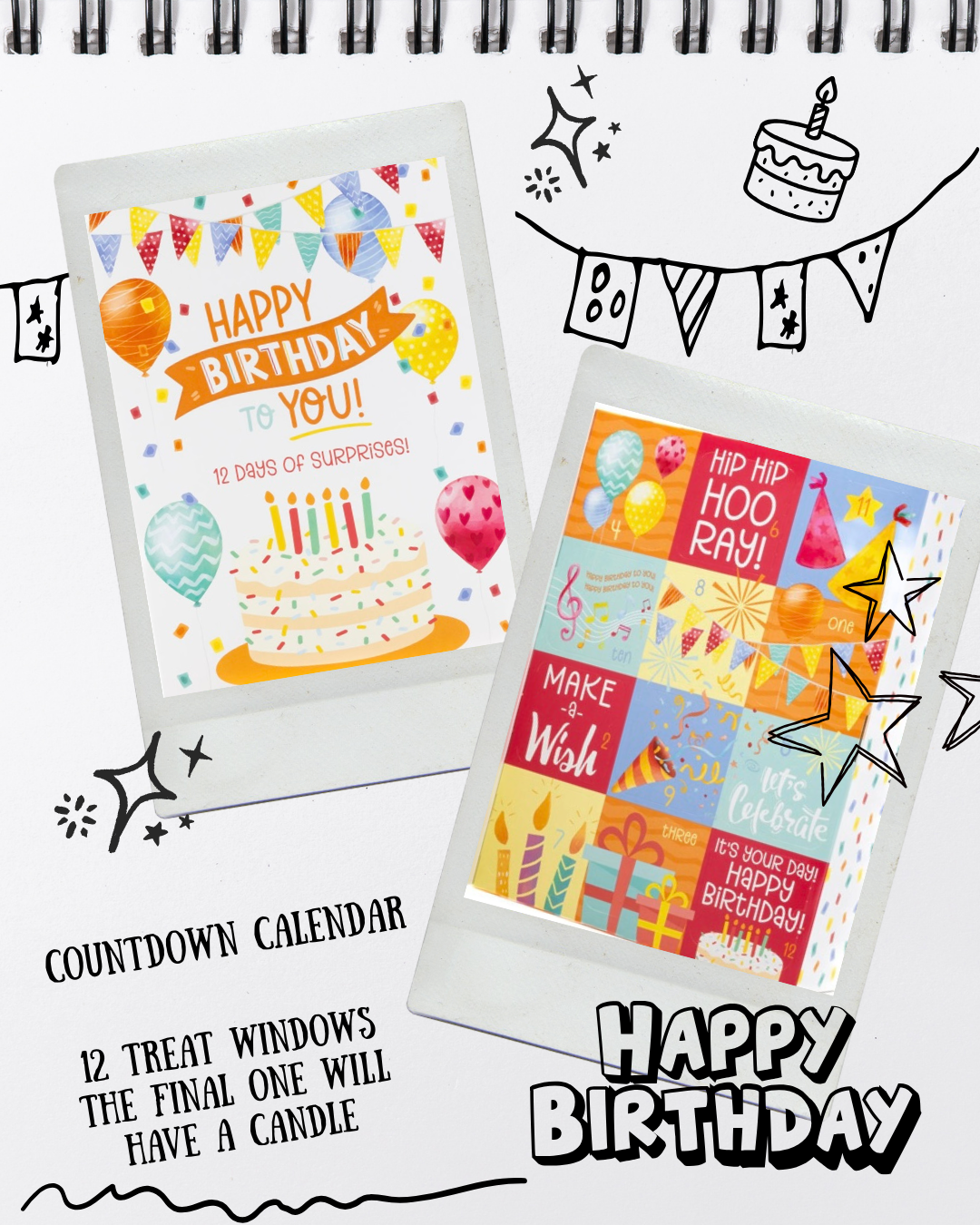Birthday Countdown Calendar - available as Regular, GLUTEN FREE and/or VEGAN