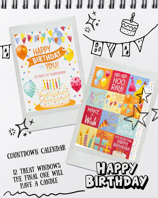 Birthday Countdown Calendar - available as Regular, GLUTEN FREE and/or VEGAN